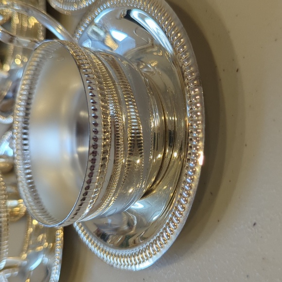 Vintage silver plated coffee cups with plates - Picture 2 of 4